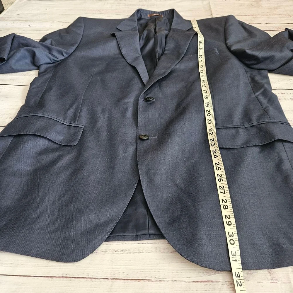 Peter Millar Blue Pure Virgin Wool Two Button Blazer Jacket Mens 44R